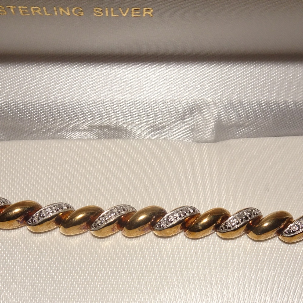 Gold Over Sterling R 925 Rope Bracelet - Picture 2 of 6